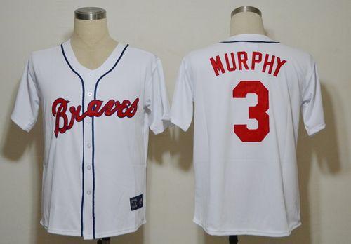 Mitchell And Ness Braves #3 Dale Murphy White Stitched Throwback MLB Jersey - Click Image to Close